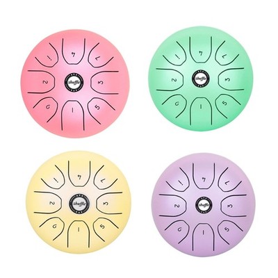 Steel Tongue Drum 5.5 Inches 8 Notes Ethereal Drum Tone C Keys Handpan Drum