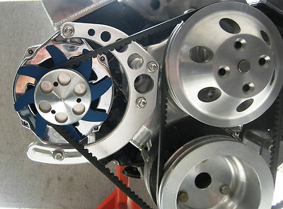 SBC ALTERNATOR BRACKET KIT LONG PUMP BILLET ALUMINUM MID MOUNT SMALL BLOCK CHEVY