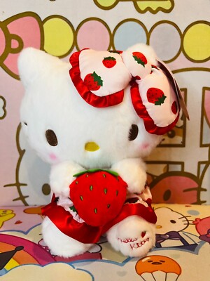 Limited Edition Strawberry Series Hello Kitty Cat Stuffed Toy Plush Doll
