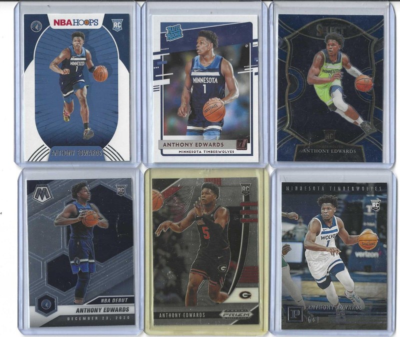 Anthony Edwards ROOKIE RC Lot (6) 2020-21 SELECT #61 Hoops Donruss No Dup Invest