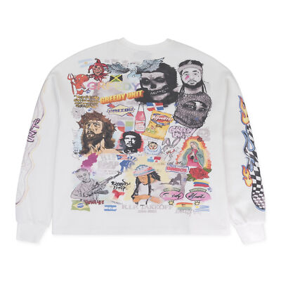 NWT GREEDY UNIT ALL OVER PRINT THERMAL WHITE T-SHIRT SIZE S $150