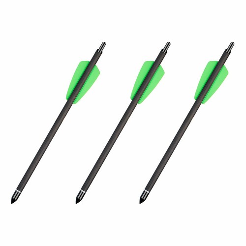 12 Stück 7,5Zoll 15Zoll Jagd Pfeile Bolzen Spine 350 Carbon Bolzen nur 2 Flügel - Picture 20 of 29
