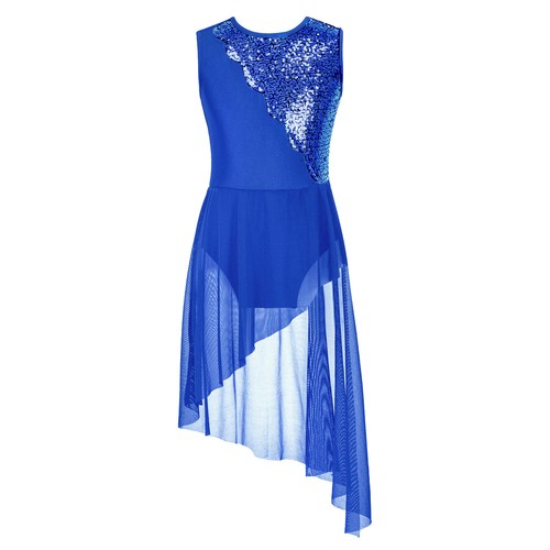 Girls Ballet Lyrical Dance Dress Shiny Leotards with Skirted Dancing Costumes - Picture 50 of 76