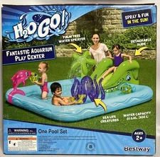 H2OGO! Fantastic Aquarium Play Center Pool w/slide And Sea Creature Inflatables