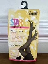 Star Power Spanx Center-Stage Patterned Shaping Tights Two-Way Diagonal Black C