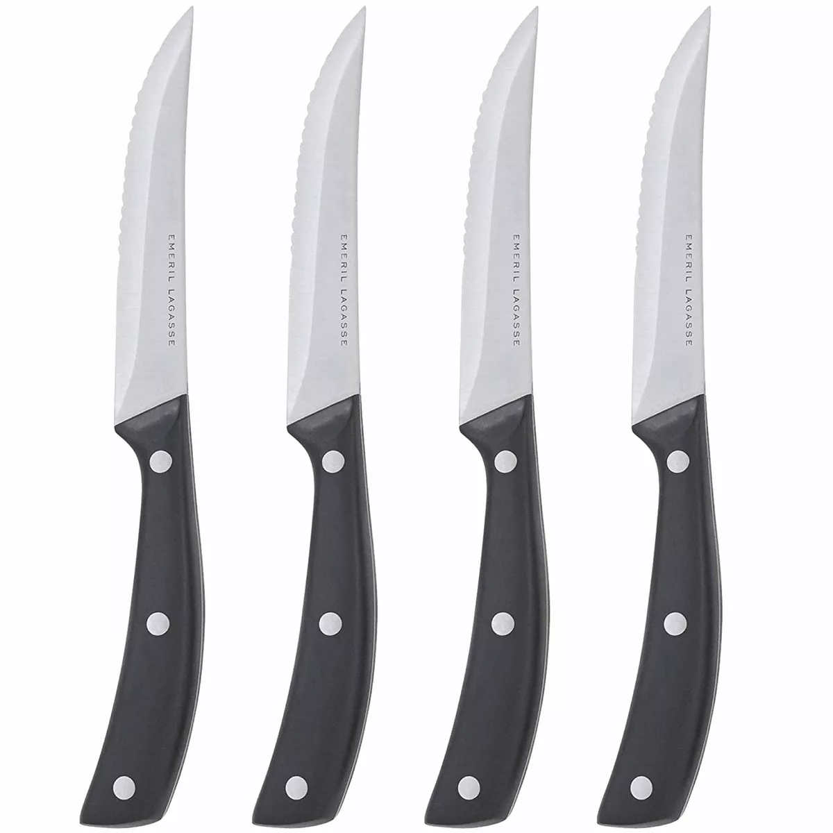 Emeril Lagasse 8 Stainless Steel Steak Knife Set Stamped Kitchen Knives  Cutlery