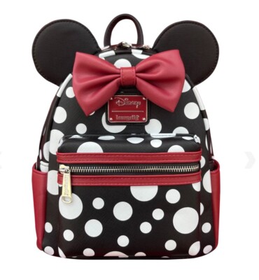 Loungefly Minnie Mouse Silver and Pink Polka Dot Mini Backpack. NWT Loungefly Disney Minnie Mouse Pink and Silver Polka Dot Backpack main image 2