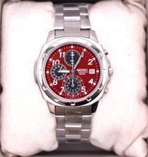 SEIKO SND495 P1 Chronograph RED Men's Watch New in Box Authentic From Japan