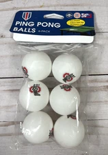 Ohio State Buckeyes White Emblemed Ping Pong Table Tennis Balls 6-Pack NCAA