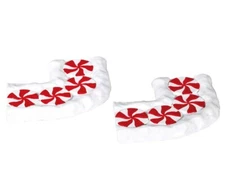 LEMAX SUGAR 'N SPICE VILLAGE CANDY CANE LANE CURVED ROAD, SET OF 2 # 74207 NIP