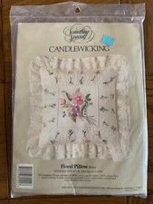 Something Special Floral Pillow Candlewicking Kit 80144 Vtg 1984 Candamar NOS