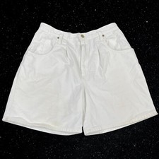 Vintage 90s Eddie Bauer Shorts Womens 16 (30โ) White Denim Pleated Made in USA
