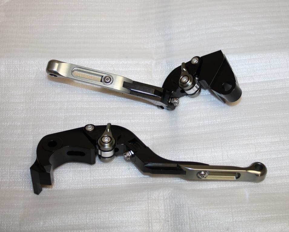 Leviers frein Kawasaki H2 anti-casse repliables coloris noir titane