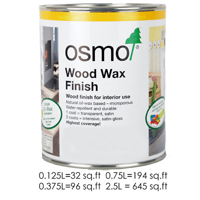 Osmo WOOD WAX Wood Floor Furniture Finish Interior Transparent or Intensive