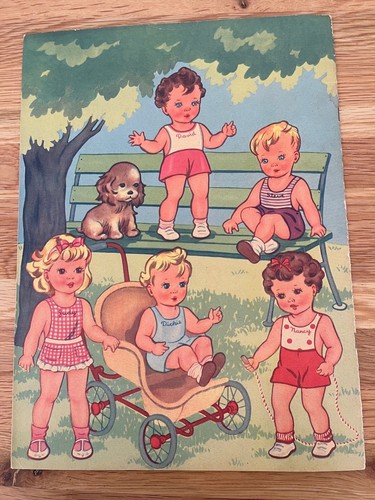 RARE VINTAGE L0WE 123 PLAYMATES PAPER DOLLS PER DOLLS UNCUT - EARLY 1940'S - Picture 7 of 7