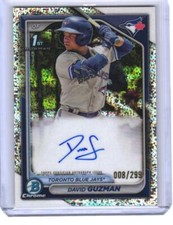 2024 David Guzman Bowman Chrome 1st Speckle Refractor Auto RC 8/299 (H1670)