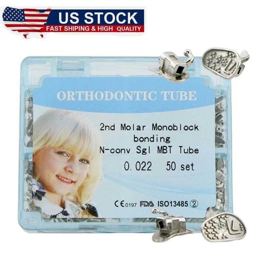 Dental Orthodontic Buccal Tubes 200pcs 2nd Molar 022 MBT Roth Tube Monoblock US - Picture 5 of 9