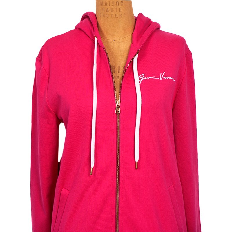 XS NEW $950 VERSACE Woman Hot Pink MEDUSA LOGO Oversize