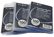 (300-Count) Pro-Safe Standard Sports Card Sleeves - Fits Toploaders - Clear Poly