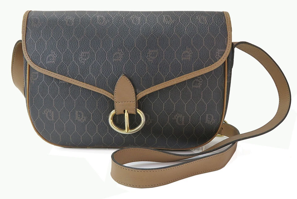 Bolso Bandolera Auténtico CHRISTIAN DIOR Negro PVC Lona y Cuero #52716 Foto 2 de 4