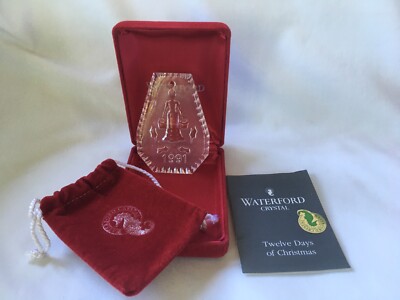 Waterford Irish Crystal Ornament 8 Maids-a-Milking 12 Days of Christmas 1991 MIB
