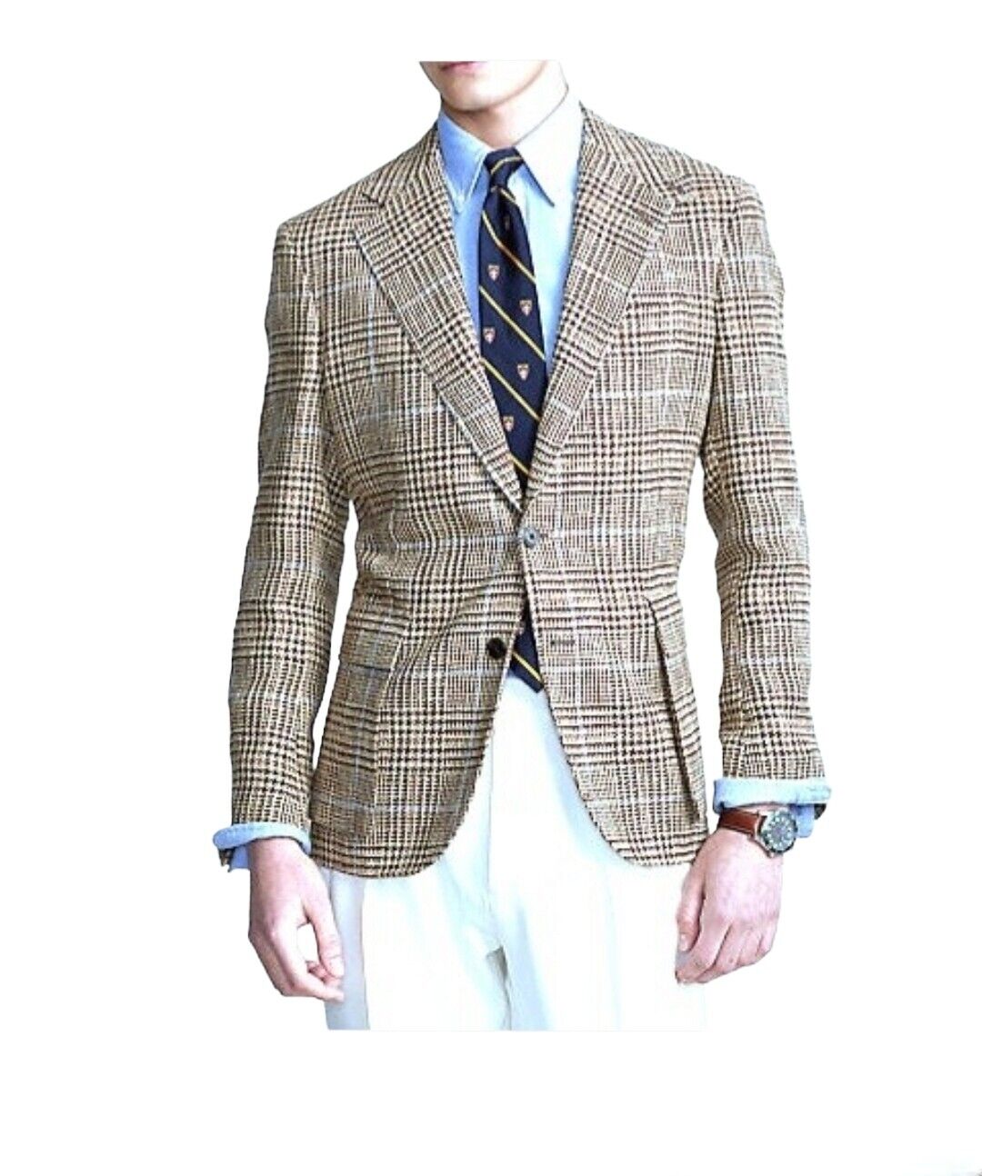 Mens 38R Polo Ralph Lauren RL67 Glen houndstooth Blazer Sports Coat plaid  jacket | eBay