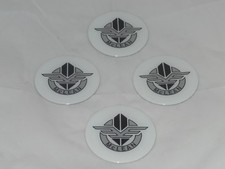 4 - White Mclean Wire Wheel Rim Center Cap Round Sticker Logo 2.75 70mm Dia