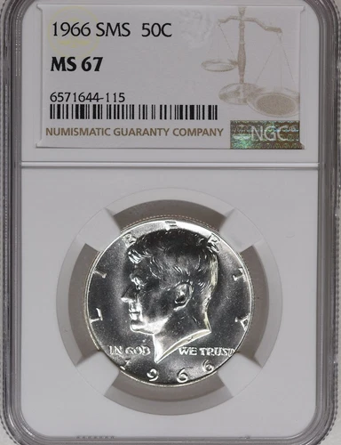 1966 SMS Kennedy Half Dollar MS 67 NGC