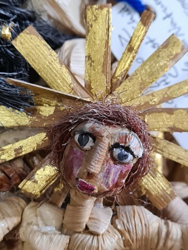 Vintage Armando Adrian-Lopez 3D Mixed Media Heiliger Engel mit Baby Jesus Santa Fe Santos - Bild 5 von 12