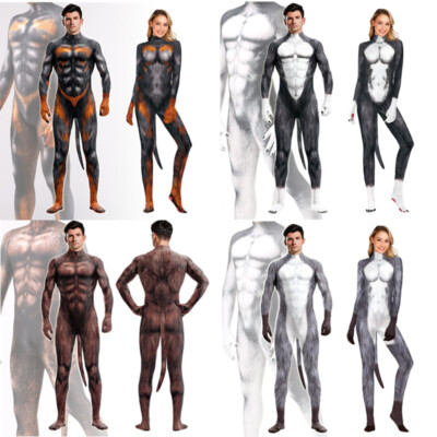 Animal Wolf Muscle Jumpsuit Cosplay Costumes Bodysuit Stage Suit