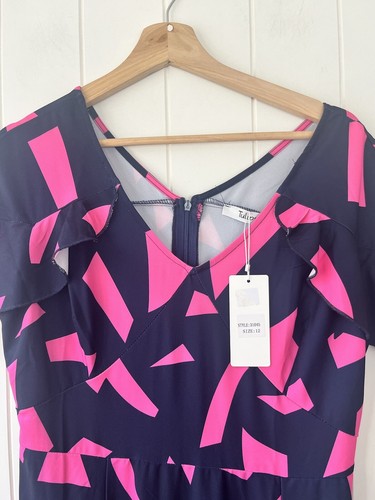 Nuevo con etiquetas Vestido de Fiesta Pequeño Rosa/Marino Maxi Talla 12 - Imagen 5 de 7
