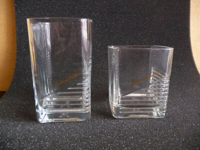  2pcs Johnnie Walker Whisky different glasses Golden letters tall standart used 