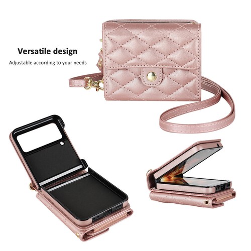 For Samsung Galaxy Z Flip 7 6 5 4 3 5G Leather Card Holder Bag Case Phone Cover - Picture 10 of 19