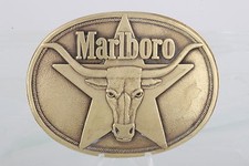SOLID BRASS MARLBORO PHILLIP MORRIS INC 1987 LONGHORN BELT BUCKLE 9744