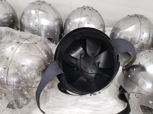 Lot Of 8 Helmet Viking Norse Spectacle Medieval Armor Costume w/Liner Halloween - Picture 6 of 6