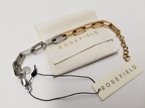 Rosefield Duotone Gold & Silver Tone Stainless Steel Oval Link Chain Bracelet