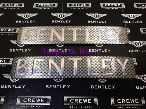 Bentley Badge Original Bentley Engine Turned Aluminum Best Look Badge OEM NEW - Bild 3 von 11