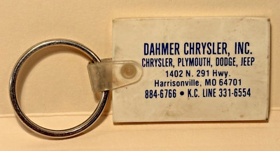 Vintage Dahmer Chrysler, Inc Harrisonville, MO Rubber Keychain Fob Jeep Dodge