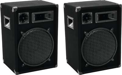 Omnitronic DX-1222 3-Wege Box 600 W 2er Set Fullrange Passivbox 12'' Tieftöner