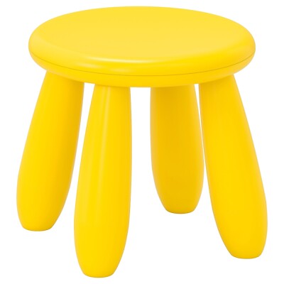 Ikea MAMMUT Kinderhocker, drinnen/draußen/gelb stück