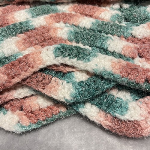 Vintage Chevron Knit Crochet Granny Throw Blanket LARGE 76”x 54” Handmade Afghan - Picture 9 of 11