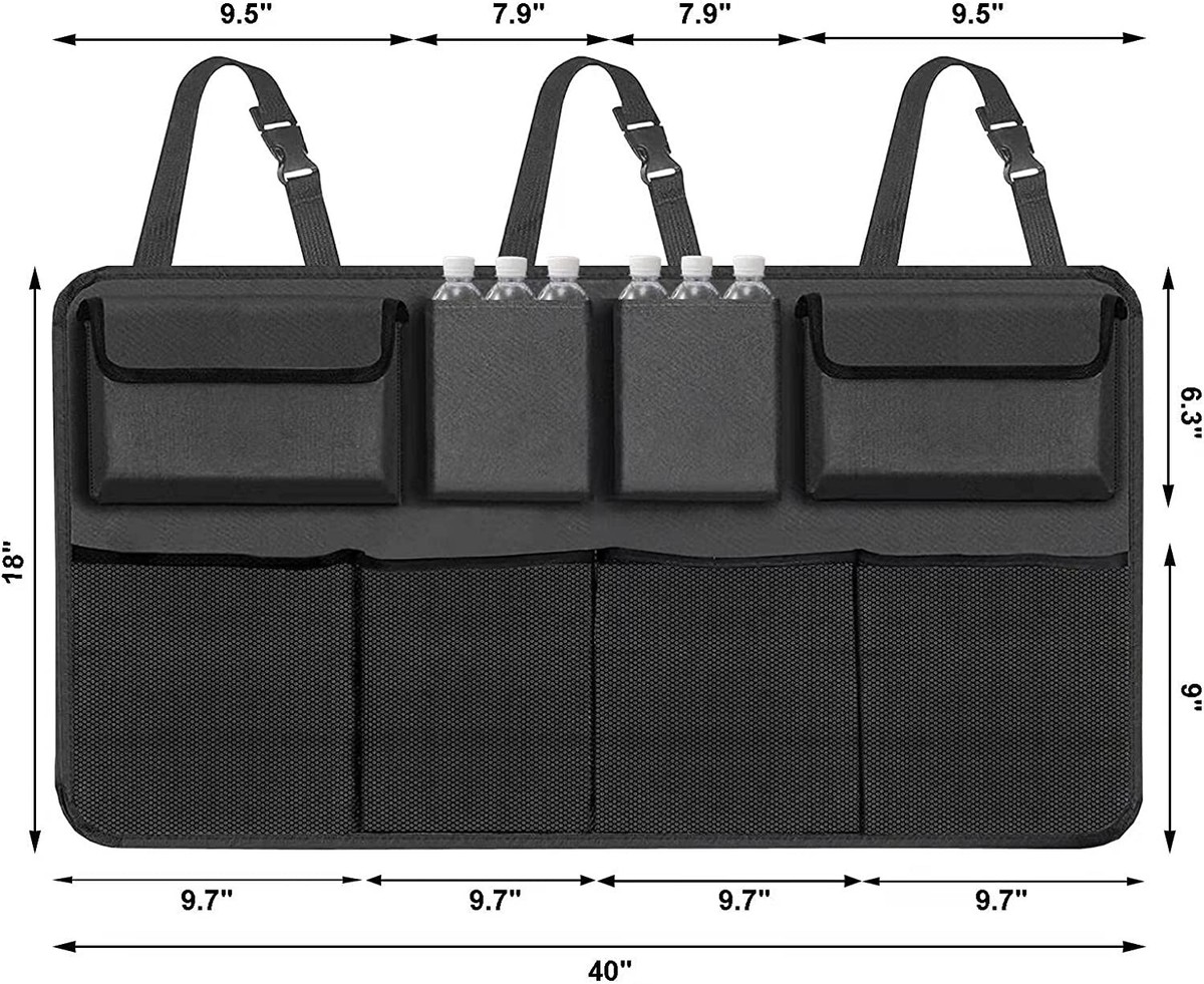 Car Trunk Organizer Rear Seat Suspension W/ 8 Large Bags Fits SUV