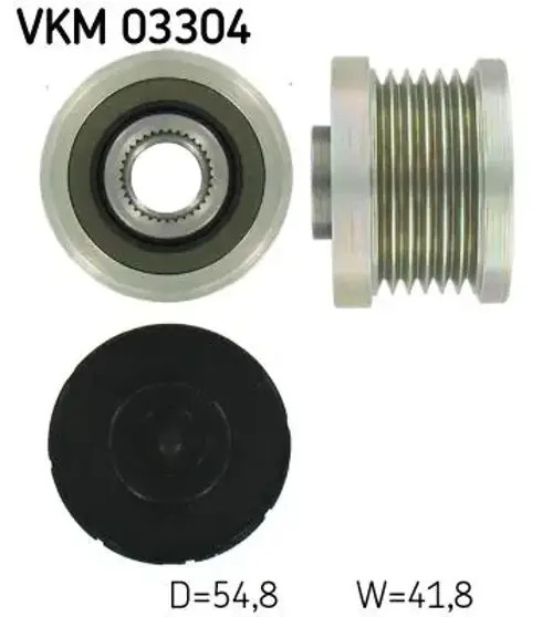Alternator Alternator Freewheel Clutch SKF VKM 03304 Fits Citroen DS Peugeot - Image 3