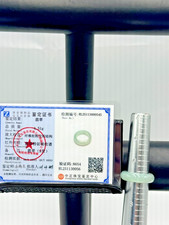 Certified Grade A Jadeite Jade Ring Band Apple Green size 6.75 000545