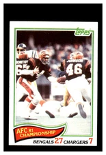 1982 Topps #7 AFC Championship Freezer Bowl Bengals/Chargers NM-MT