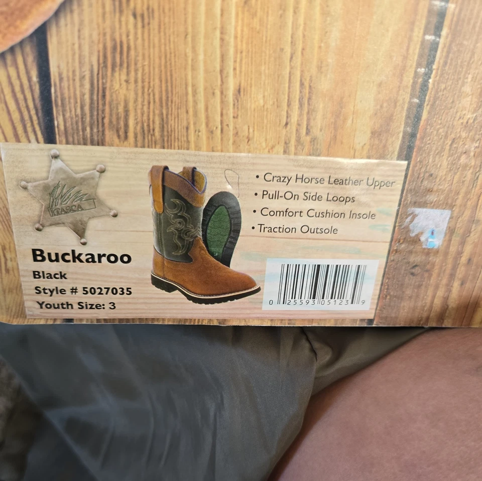 Botas de vaquero Itasca Buckaroo negras para jóvenes Foto 3 de 3