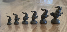 Série de 6 poids a opium éléphant en bronze