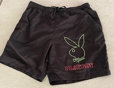 Playboy L By PacSun Swim Trunks Board Shorts Men's Waist Black