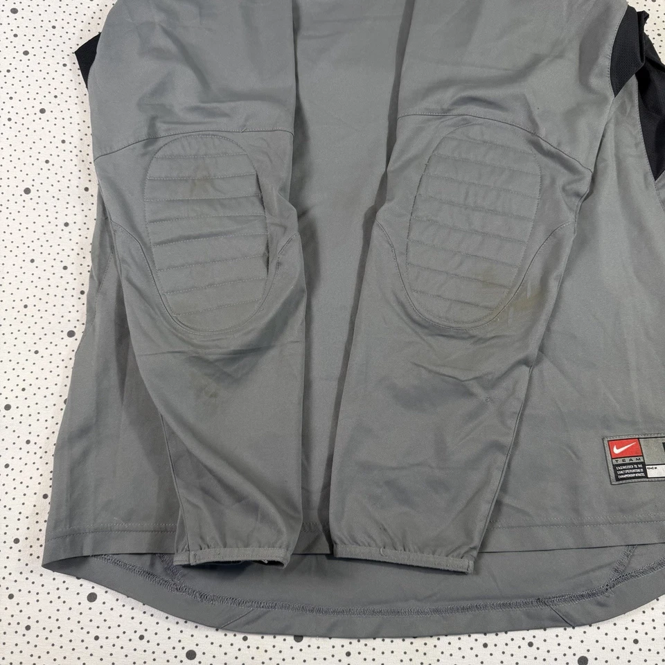 Camiseta deportiva vintage del equipo Nike para hombre L gris Dri-Fit portero codos acolchados fútbol Foto 3 de 4