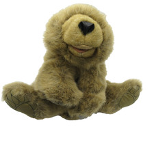 FOLKMANIS Grizzly Bear Cub Hand Puppet Full Body 15" Plush Realistic Stuffed Toy